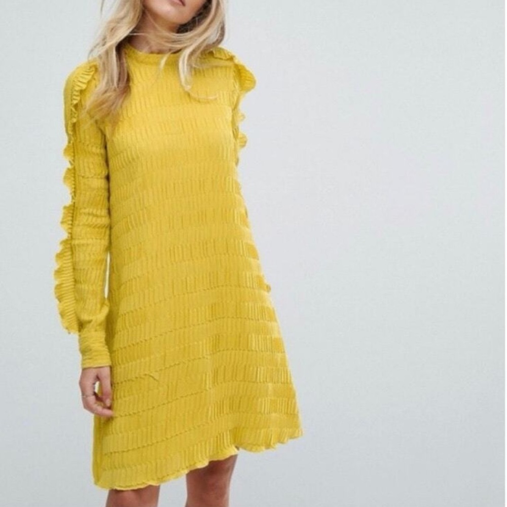 Y.A.S Yellow Long Sleeve Dress Size 8 - Picture 1 of 4